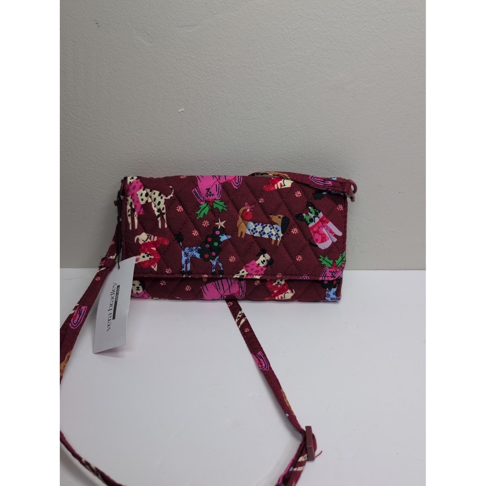 Vera Bradley HOLIDAY HOUNDS Cotton Wallet Crossbody NWT Dogs